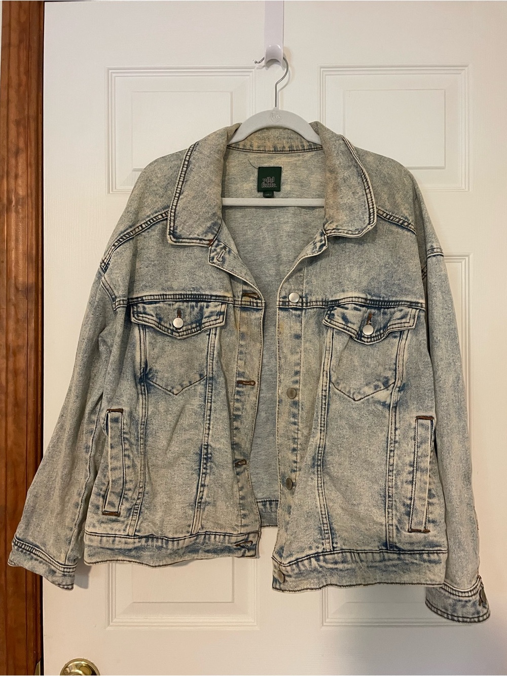 wild fable Acid-Wash Light Blue Oversized Jean Jacket